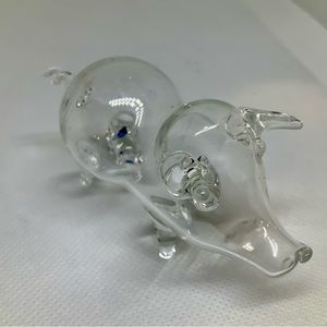Vintage Handblown Pig with Piglet Inside Made in England 1990s